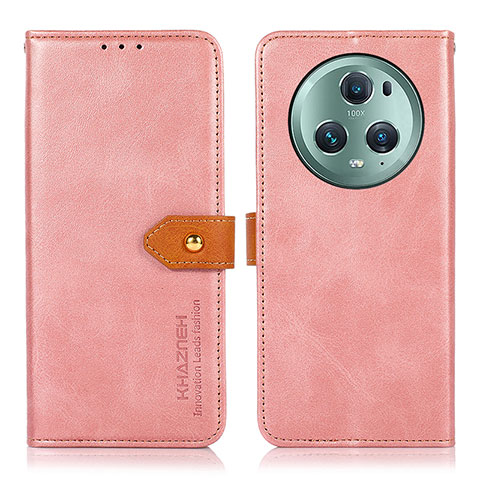 Funda de Cuero Cartera con Soporte Carcasa N07P para Huawei Honor Magic5 Pro 5G Rosa