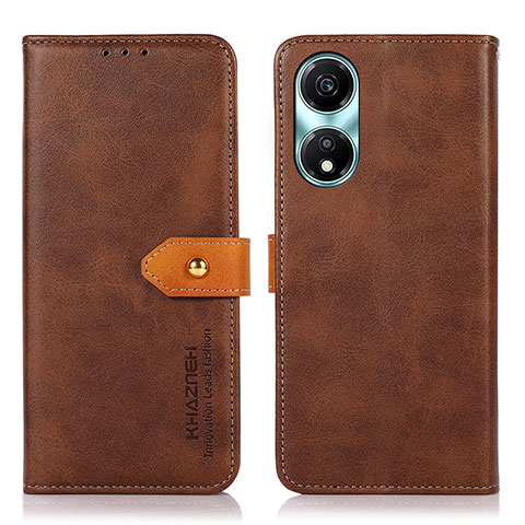 Funda de Cuero Cartera con Soporte Carcasa N07P para Huawei Honor X5 Plus Marron