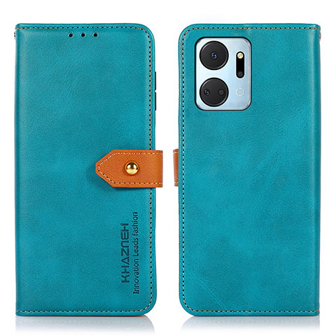 Funda de Cuero Cartera con Soporte Carcasa N07P para Huawei Honor X7a Cian