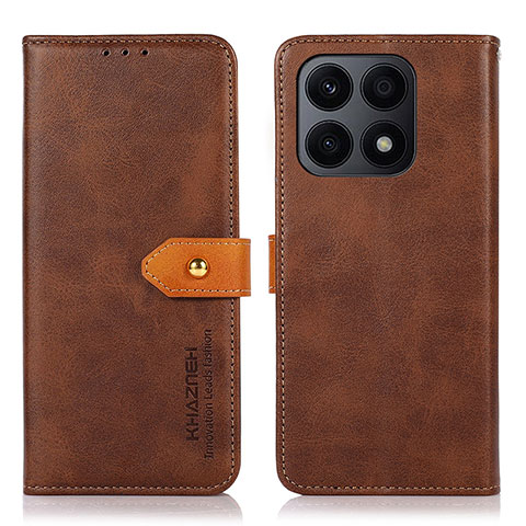 Funda de Cuero Cartera con Soporte Carcasa N07P para Huawei Honor X8a 4G Marron