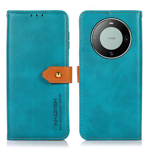 Funda de Cuero Cartera con Soporte Carcasa N07P para Huawei Mate 60 Pro Cian