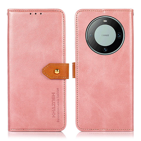 Funda de Cuero Cartera con Soporte Carcasa N07P para Huawei Mate 60 Pro+ Plus Rosa