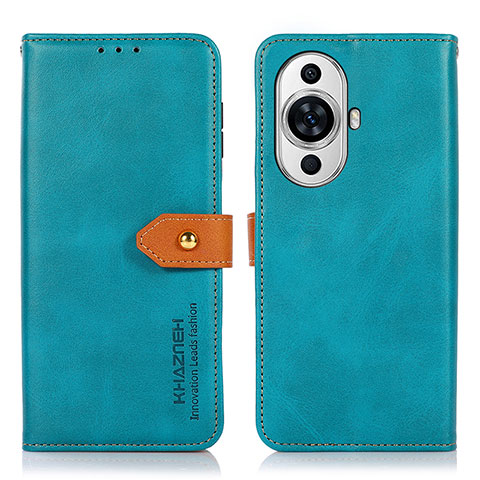 Funda de Cuero Cartera con Soporte Carcasa N07P para Huawei Nova 11 Pro Cian