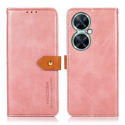 Funda de Cuero Cartera con Soporte Carcasa N07P para Huawei Nova 11i Rosa