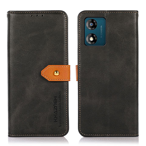 Funda de Cuero Cartera con Soporte Carcasa N07P para Motorola Moto E13 Negro