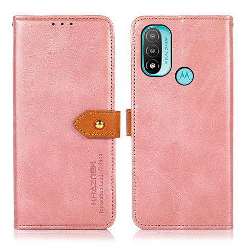 Funda de Cuero Cartera con Soporte Carcasa N07P para Motorola Moto E30 Rosa