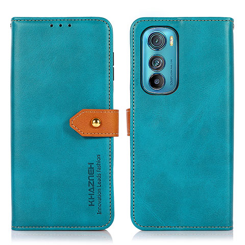 Funda de Cuero Cartera con Soporte Carcasa N07P para Motorola Moto Edge 30 5G Cian