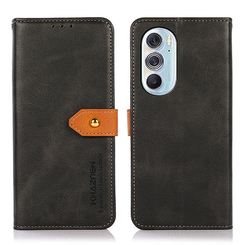 Funda de Cuero Cartera con Soporte Carcasa N07P para Motorola Moto Edge 30 Pro 5G Negro