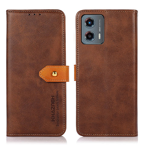 Funda de Cuero Cartera con Soporte Carcasa N07P para Motorola Moto G 5G (2023) Marron