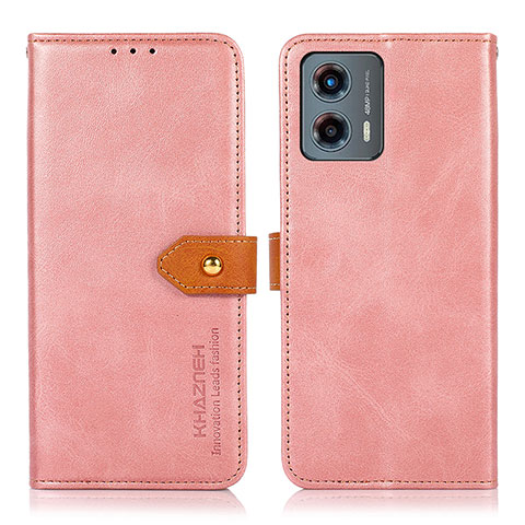 Funda de Cuero Cartera con Soporte Carcasa N07P para Motorola Moto G 5G (2023) Rosa