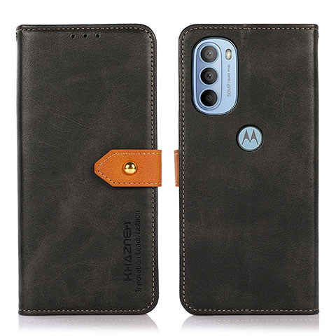 Funda de Cuero Cartera con Soporte Carcasa N07P para Motorola Moto G31 Negro