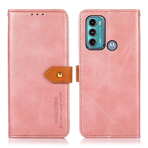 Funda de Cuero Cartera con Soporte Carcasa N07P para Motorola Moto G40 Fusion Rosa