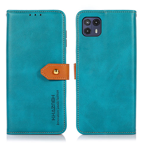 Funda de Cuero Cartera con Soporte Carcasa N07P para Motorola Moto G50 5G Cian