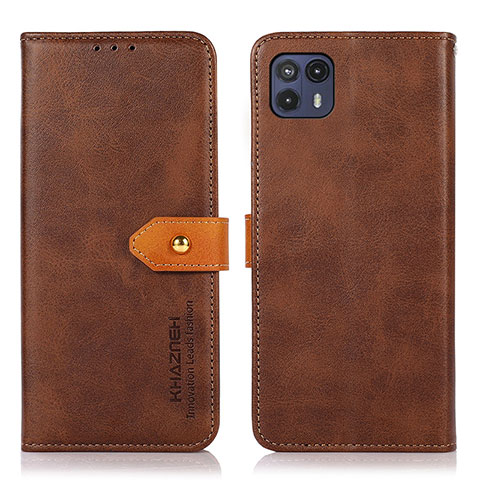 Funda de Cuero Cartera con Soporte Carcasa N07P para Motorola Moto G50 5G Marron