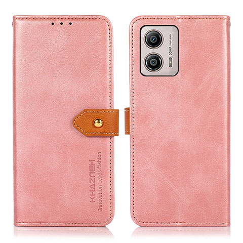 Funda de Cuero Cartera con Soporte Carcasa N07P para Motorola Moto G53j 5G Rosa