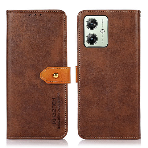 Funda de Cuero Cartera con Soporte Carcasa N07P para Motorola Moto G54 5G Marron