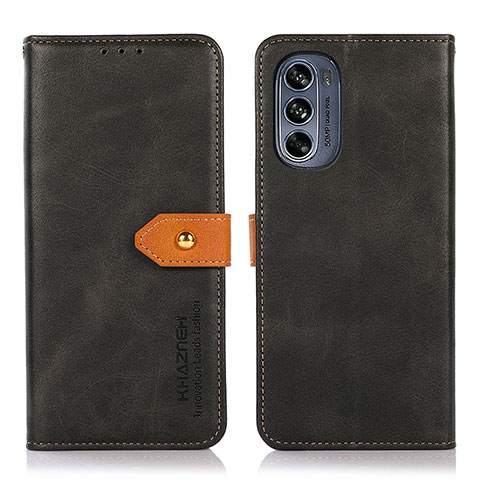 Funda de Cuero Cartera con Soporte Carcasa N07P para Motorola Moto G62 5G Negro