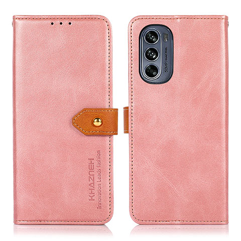 Funda de Cuero Cartera con Soporte Carcasa N07P para Motorola Moto G62 5G Rosa