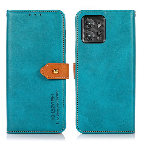 Funda de Cuero Cartera con Soporte Carcasa N07P para Motorola ThinkPhone 5G Cian