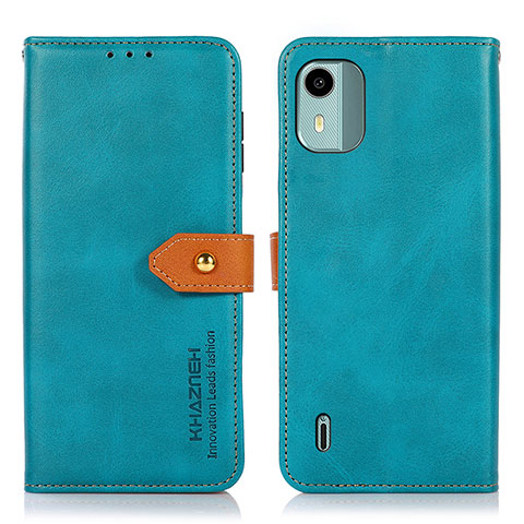 Funda de Cuero Cartera con Soporte Carcasa N07P para Nokia C12 Plus Cian