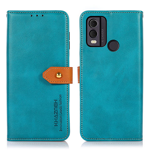 Funda de Cuero Cartera con Soporte Carcasa N07P para Nokia C22 Cian