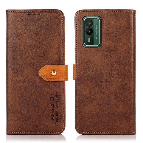 Funda de Cuero Cartera con Soporte Carcasa N07P para Nokia XR21 Marron