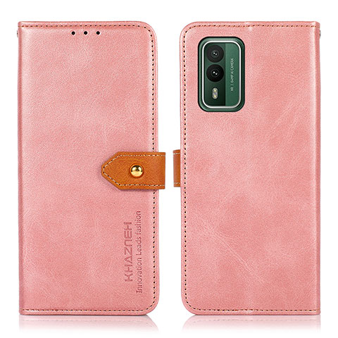 Funda de Cuero Cartera con Soporte Carcasa N07P para Nokia XR21 Rosa