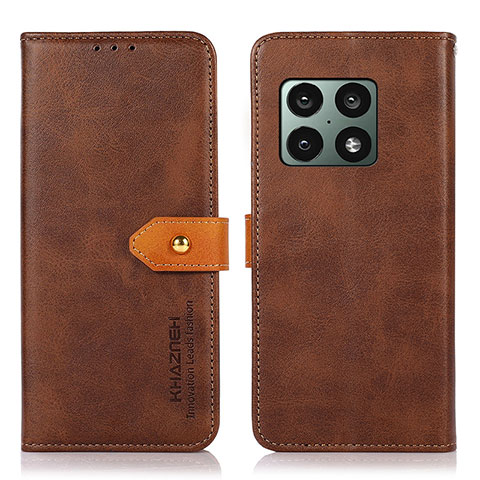 Funda de Cuero Cartera con Soporte Carcasa N07P para OnePlus 10 Pro 5G Marron