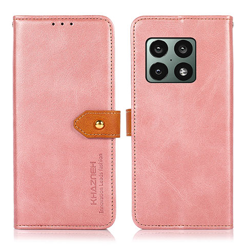 Funda de Cuero Cartera con Soporte Carcasa N07P para OnePlus 10 Pro 5G Rosa