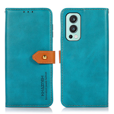 Funda de Cuero Cartera con Soporte Carcasa N07P para OnePlus Nord 2 5G Cian