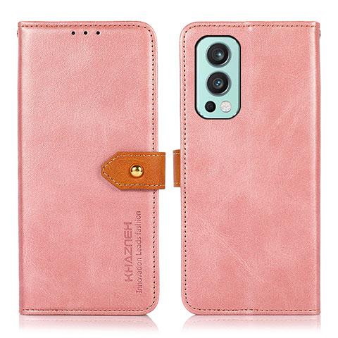 Funda de Cuero Cartera con Soporte Carcasa N07P para OnePlus Nord 2 5G Rosa