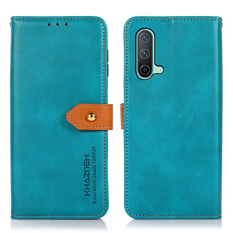 Funda de Cuero Cartera con Soporte Carcasa N07P para OnePlus Nord CE 5G Cian