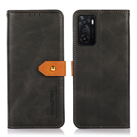 Funda de Cuero Cartera con Soporte Carcasa N07P para Oppo A55S 5G Negro