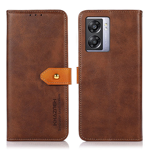 Funda de Cuero Cartera con Soporte Carcasa N07P para Oppo A57 5G Marron