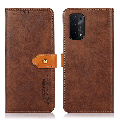 Funda de Cuero Cartera con Soporte Carcasa N07P para Oppo A93 5G Marron