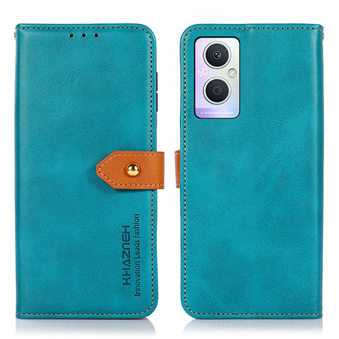 Funda de Cuero Cartera con Soporte Carcasa N07P para Oppo A96 5G Cian