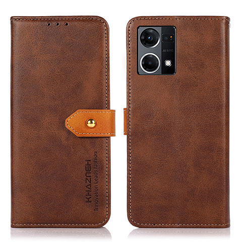 Funda de Cuero Cartera con Soporte Carcasa N07P para Oppo F21 Pro 4G Marron