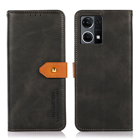 Funda de Cuero Cartera con Soporte Carcasa N07P para Oppo F21s Pro 4G Negro