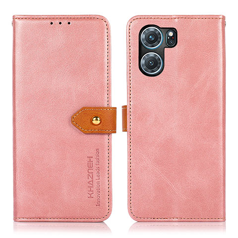 Funda de Cuero Cartera con Soporte Carcasa N07P para Oppo K10 5G Rosa