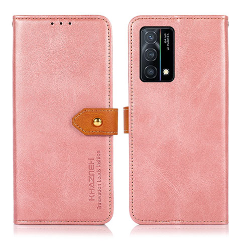 Funda de Cuero Cartera con Soporte Carcasa N07P para Oppo K9 5G Rosa