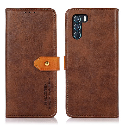 Funda de Cuero Cartera con Soporte Carcasa N07P para Oppo K9 Pro 5G Marron