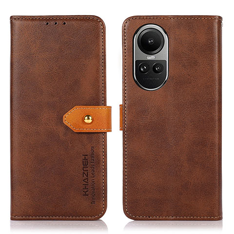 Funda de Cuero Cartera con Soporte Carcasa N07P para Oppo Reno10 5G Marron