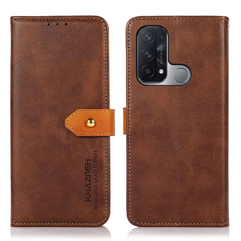 Funda de Cuero Cartera con Soporte Carcasa N07P para Oppo Reno5 A Marron