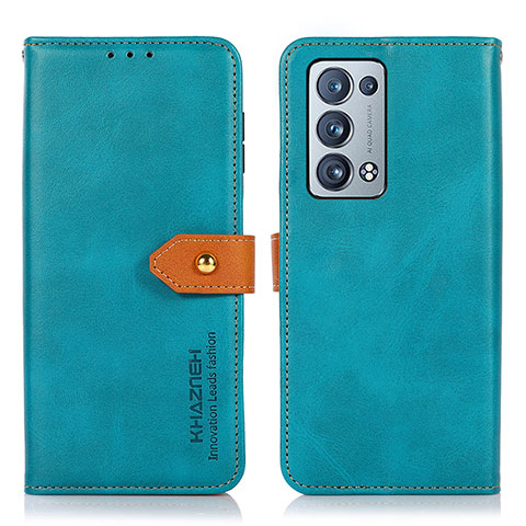 Funda de Cuero Cartera con Soporte Carcasa N07P para Oppo Reno6 Pro+ Plus 5G Cian