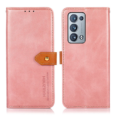 Funda de Cuero Cartera con Soporte Carcasa N07P para Oppo Reno6 Pro+ Plus 5G Rosa