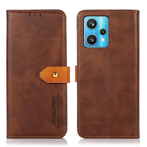 Funda de Cuero Cartera con Soporte Carcasa N07P para Realme 9 4G Marron