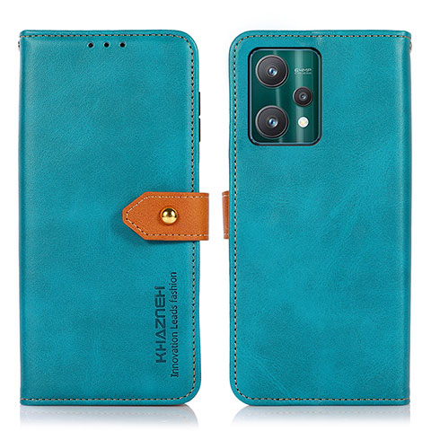 Funda de Cuero Cartera con Soporte Carcasa N07P para Realme 9 Pro 5G Cian