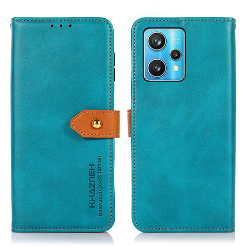 Funda de Cuero Cartera con Soporte Carcasa N07P para Realme 9 Pro+ Plus 5G Cian