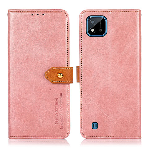 Funda de Cuero Cartera con Soporte Carcasa N07P para Realme C11 (2021) Rosa