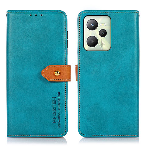 Funda de Cuero Cartera con Soporte Carcasa N07P para Realme C35 Cian